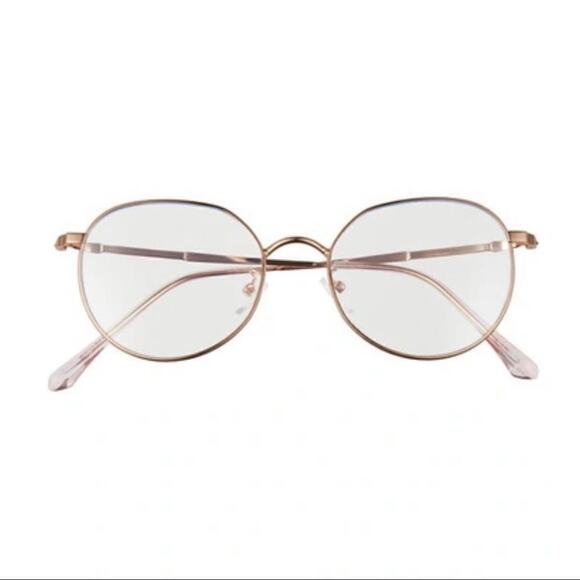 BP 50mm Round Blue Light Filtering Wire Frame Glasses in Pink NWT - Picture 1 of 6